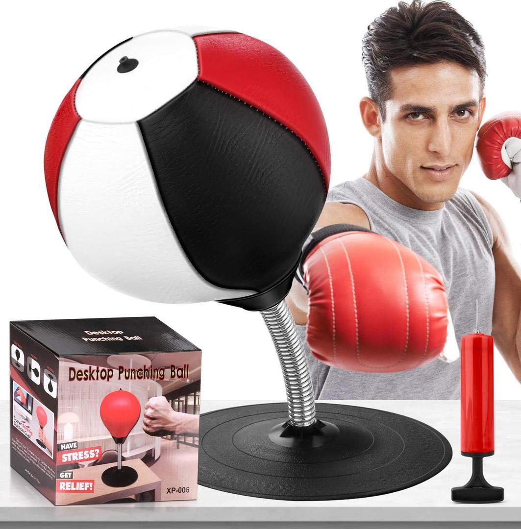 Desktop Punching Bag, Super Strong Suction Boxing Bag Speed Balls, Stress Buster with Suction Cup for Office Table and Counters, Fun Gift for Boss or Coworker