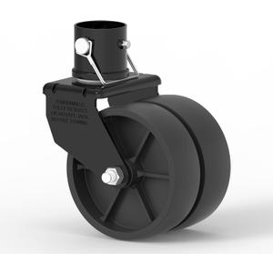 2000lbs Dual 6" Trailer Jack Swivel Caster, Wheel Replacement with Pin, Black