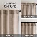 MIULEE Taupe Linen Curtains 90 Inch Long for Bedroom Living Room, Soft Thick Linen Textured Window Drapes Semi Sheer Light Filtering Back Tab Rod Pocket Burlap Look Farmhouse Country Decor, 2 Panels