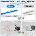 18.7 Inch Mahjong Racks with Pushers Set of 4, 3 Dice & Storage Bag, 18.7 x 3.1 x 1.2 inches