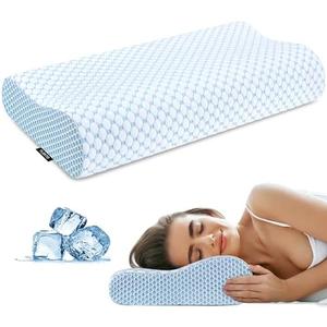 Cervical Pillow for Neck Pain Relief, Contour Memory Foam Pillows for Sleeping, Odorless Ergonomic Pillow Adjustable Orthopedic Cooling Pillow Bed Pillow Neck Support for Side Back Stomach Sleepers