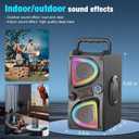 Bluetooth Speaker, 60W(Peak) Wireless Portable Small Home Party Speakers with Double Subwoofer Deep Bass, Radio, Lights, 80dB Loud Stereo Sound Boombox for Outdoor Camping Gifts