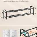 SONGMICS Expandable Shoe Rack, Adjustable Shoe Organizer Storage Shelf, Sturdy and Heavy-Duty, for Closet, Entryway, Living Room, 2-Tier, Ink Black ULMR026BD01