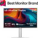 LG 27UP650K-W 27-inch Ultrafine 4K UHD (3840 x 2160) IPS Computer Monitor, 60Hz, 5ms, DisplayHDR 400, Reader Mode, Flicker Safe, HDMI, DisplayPort, Tilt/Height/Pivot Adjustable Stand, White
