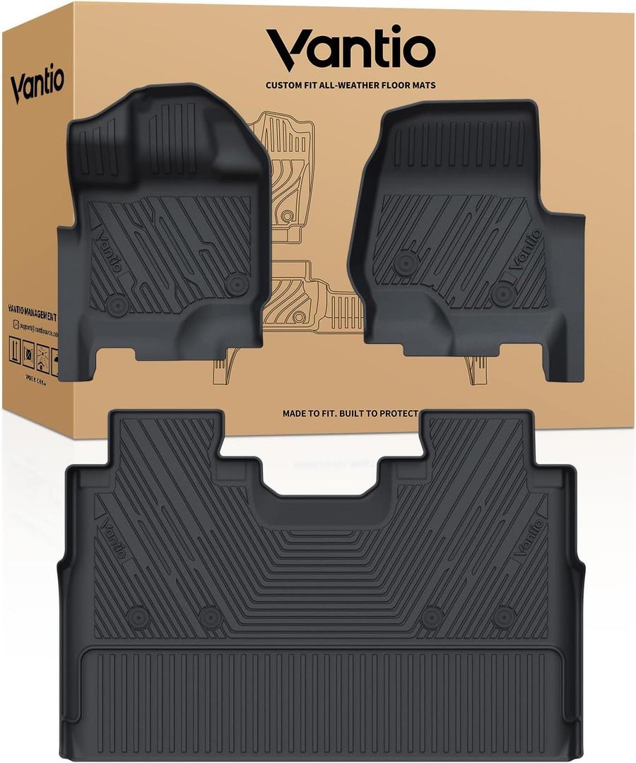 Floor Mats for F150 Ford 2015-2025 2026 and F150 Lightning 2022-2025 2026 SuperCrew with Bucket Seats(Without Rear Fold Flat Storage Box), Custom Fit TPE All Weather Floor Liners