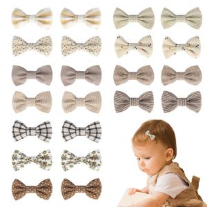 JESSCAT 22 Pcs Hair Clips for Girls with Bows Flower, Fully Lined Alligator Clips and Barrettes, Fabric Handmade Barrettes Hair Accessories for Girls Baby Infants Toddler Kids