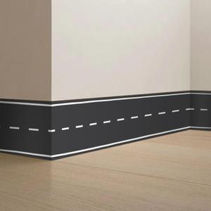 Wall Border Road Stickers Street Nursery Decor Boys Bedroom Decals Vehicle Removable Wallpaper Kids Room Vinyl Murals DIY Cute Decorations (3.94*78.74 inch, F)