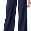 IUGA Womens Dress Pants Wide Leg Pull On Stretchy Work Pants Women High Waisted Business Casual Trousers with Pockets, Large