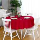 FOLINS&HOME Red Round Tablecloth 70 Inch Waterproof Heavy Duty Wrinkle Free Polyester Fabric Table Cloth, Spillproof Washable Table Cover for Parties, Camping, Picnic, Banquet, Indoor and Outdoor Use