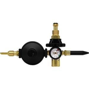 High Flow Helium Tank Regulator With Pressure Gauge (0-3000 PSI) and CGA-580 Helium Tank Valves, Includes Shut-Off Valve For Foil Balloons