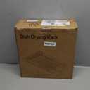 Stainless Steel Dish Drying Rack - Dish Drainer for Kitchen Counter, Extendable Drainboard with Foldable, Space-Saving Cup & Bowl Organizer, Includes Knife and Utensil Holder, Black