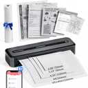 COLORWING Portable Printers Wireless for Travel, 300DPI Mini Compact Inkless Printer, Thermal Bluetooth Printer Compatible with Android and iOS Smartphone & Tablet & Laptop - Black
