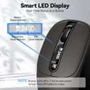 TECKNET Bluetooth Mouse with Screen, [ BT5.2+BT5.0+2.4G ] Wireless Mouse, Type-C Rechargeable with LED Screen Display, 4800DPI Computer Mice, Silent Click, Tri-Mode for Laptop, Computer, iPad, MacBook