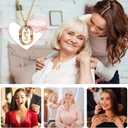 Cute Preserved Real Roses Bear Gift Box for Girlfriend with Initial Necklace S, Unique Birthday Gift for Mom, Her, Grandma, Anniversary Presents for Wife Women