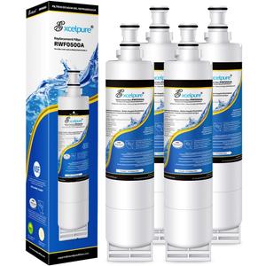 EXCELPURE 4396508 Replacement for Whirlpool EDR5RXD1 4396510, KitchenAid 4392857, EveryDrop FILTER 5, Kenmore 9010, NL240 LC400V WF285 R-9010 WF-NL300 WSW-1, RWF0500A Refrigerator Water Filter, 4PACK