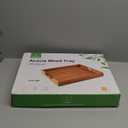 Joy&Grace Ottoman Tray for Living Room, Large Acacia Wooden Serving Tray with Handles for Coffee Table, Breakfast in Bed, Food Dinner, Decorative Tray (Color Natural, 16.7" x 12.8" x 2")