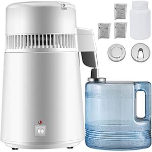Vevor Pure Water Distiller 750W, Purifier Filter Fully Upgraded with Handle 1.1 Gal /4L, BPA Free Container, Perfect for Home Use, White