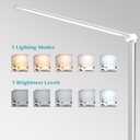 LED Desk Lamp with Wireless Charger, USB Charging Port, Dimmable Eye-Caring Desk Light with 5 Brightness Levels & 5 Lighting Modes, Touch Control, Auto Timer (White)