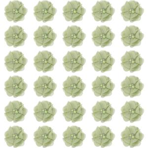 PATIKIL 2 Inch Chiffon Flowers, 30 Pcs Rhinestone Pearl Sewing Fabric Flowers Artificial Appliques Embellishments for Clothing Wedding DIY Craft Headbands Decor, Green