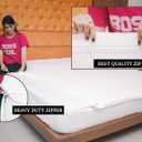 Zip-On Fitted Sheet Set - Includes 1 Fitted Sheet Base and 2 Zip-On Sheets - Designed for Mattresses with Up to 8" Inch Deep Pockets Queen Size - 600 TC - Medium Blue Color | 600TC, Soft & Luxurious Sheets, 1 Fitted Sheet Base and 2 Zip-up Sheets, 60" x 80"