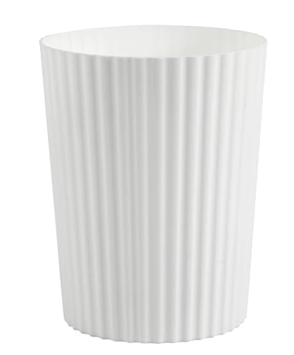 JiatuA Small Trash Can Plastic Wastebasket Round Garbage Container Bin for Bathroom, Kitchen, Bedroom, Home Office, College Dorm, White 2 Pack