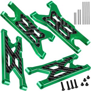 Aluminum Suspension Arms A-Arms Upgrades Part for Arrma 1/10 Granite/Senton/Vorteks 3s Blx 4X4 Mega 550,4PCS RC Suspension A Arms Hops up,Green