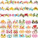 JellyArch 48 Pcs Luau Hawaiian Party Sunglasses Headbands Summer Pool Photo Props for Adults Tropical Party Supplies Decor(Hawaii Style) 3 Pack
