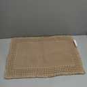 RESARE Waffle Bath Mat, Super Absorbent Non Slip, Machine Washable, Ultra Soft Boho Bath Rugs with Tassels, Upgraded Bordered Design, 17"x24" Brown