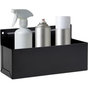 Magnetic Aerosol Spray Can Holder, Magnet Toolbox Bottle Holder, Tool Box Storage Rack for Garage and Home, Craft Workspace, Mechanic Paint Bottle Can Organizer, Black, 3"x8.3"