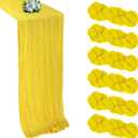 6 Pack Yellow Cheesecloth Table Runner 10FT Boho Cheese Cloths Gauze Fabric Table Runners 120 Inch Rustic Sheer for Spring Wedding Birthday Party Baby Shower Holiday Home