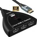 NEWCARE HDMI Switch Splitter, HDMI Switch 3 in 1 Out 4K@120Hz, 3 Port HDMI Switcher Selector Box, Supports 8K@60Hz HDR, VRR 48Gbps, Compatible with PS5/4 Laptops PC Roku Xbox TV Monitor Projector