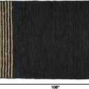 GRUHUM Jute Area Rug 6x9 ft- Natural Fiber Black Rectangular Leather Handwoven Boho Farmhouse Soft Braided Rustic Vintage Eco Friendly Rug -Indoor Outdoor Livingroom Kitchen Hallways Enterways 6x9 ft