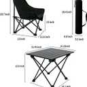 Portable Camping Chair Table Set,2 Pcs Folding Picnic Table Chair with Carry Bag,600D Oxford Fabric,Compact Camping Folding Table for Camping,Beach,Picnic,Fishing,Hiking,Patio BBQ Indoor Outdoor Use