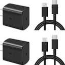 45W Super Fast Charger USB C, 45 Watt Type-C Phone Charger Fast Charging Block with 6FT Type C Cords for Samsung Galaxy S25 Ultra/S24 Ultra/S24+/S23 Ultra/S23+/S22 Plus/S20, Tab S9/S8 Ultra (45W)
