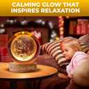 3D Moon Lamp Night Light 2.4 in. USB Sphere Light Crystal Ball Wooden Base Cool Lamps for Bedroom Teen Girl Gifts Trendy Stuff Kids Night Light Globe Light Elegant Design Home Decor (Moon)