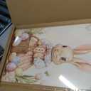 Framed Easter Bunny Wall Art, Vintage Holiday Decor Oil Painting, Rustic Farmhouse Spring Animal Wall Decor, Cute Rabbit Easter Eggs Canvas Print Paintings for Living Room Bedroom Nursery 16x24 Inch