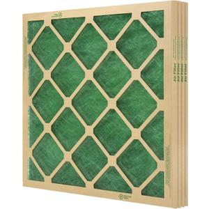 20x25x1 MERV 1 Air Filter 4-Pack, Nested Fiberglass HVAC Filters with 30-Day Long-Lasting Performance, Heavy-Duty One-Piece Chipboard Frame, Low Pressure Drop for Energy Efficiency