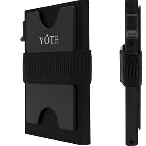 Slim Modern Minimalist Wallet RFID Blocking Metal Credit Card Case Wallet for Men, Pop Up Safecard Mens Wallet (Black)