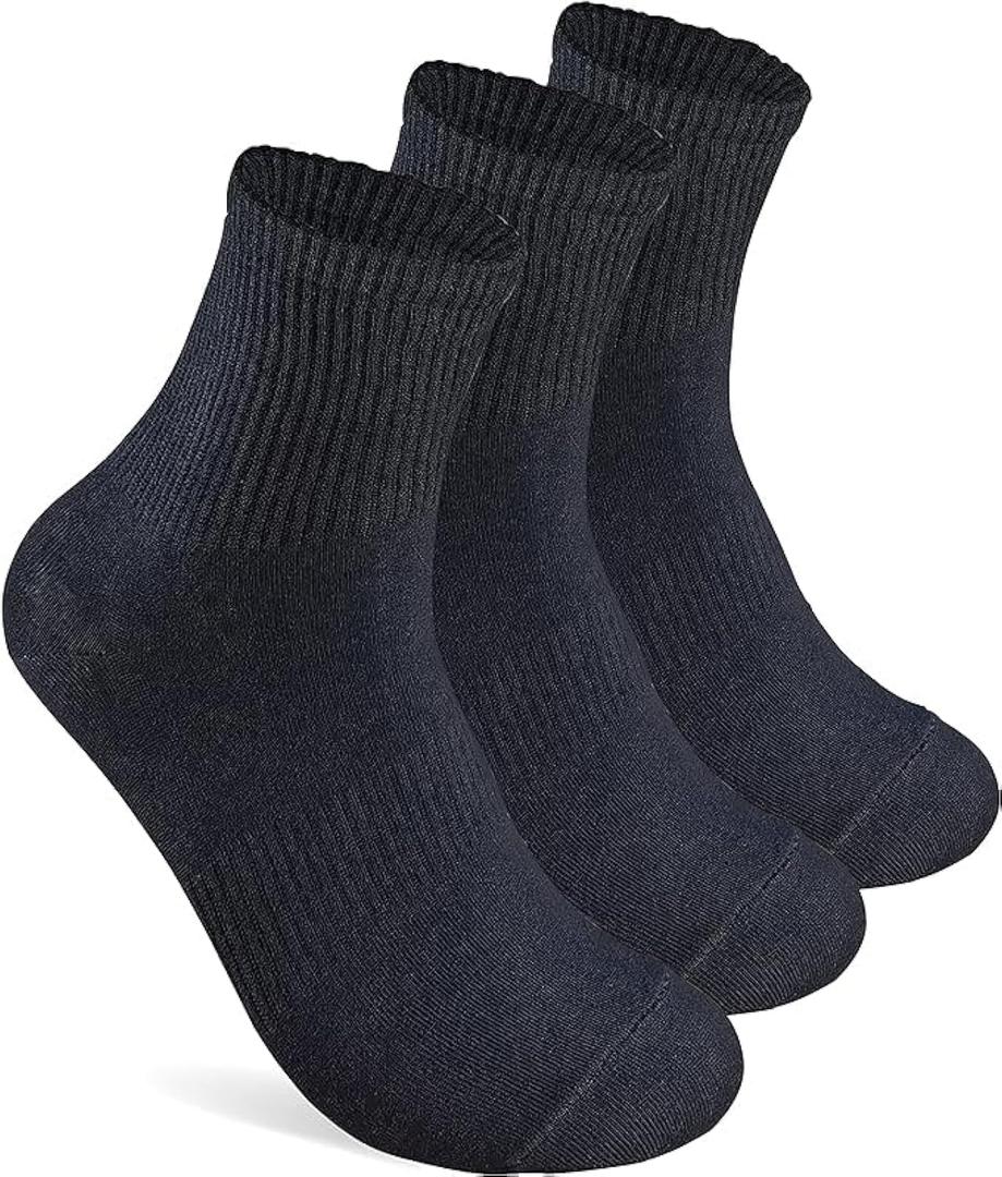 High Ankle Cotton Crew Casual Socks,Black Compression Athletic Socks For Men&Women,Fit Sports,Running,Trekking,Outdoor (Black)