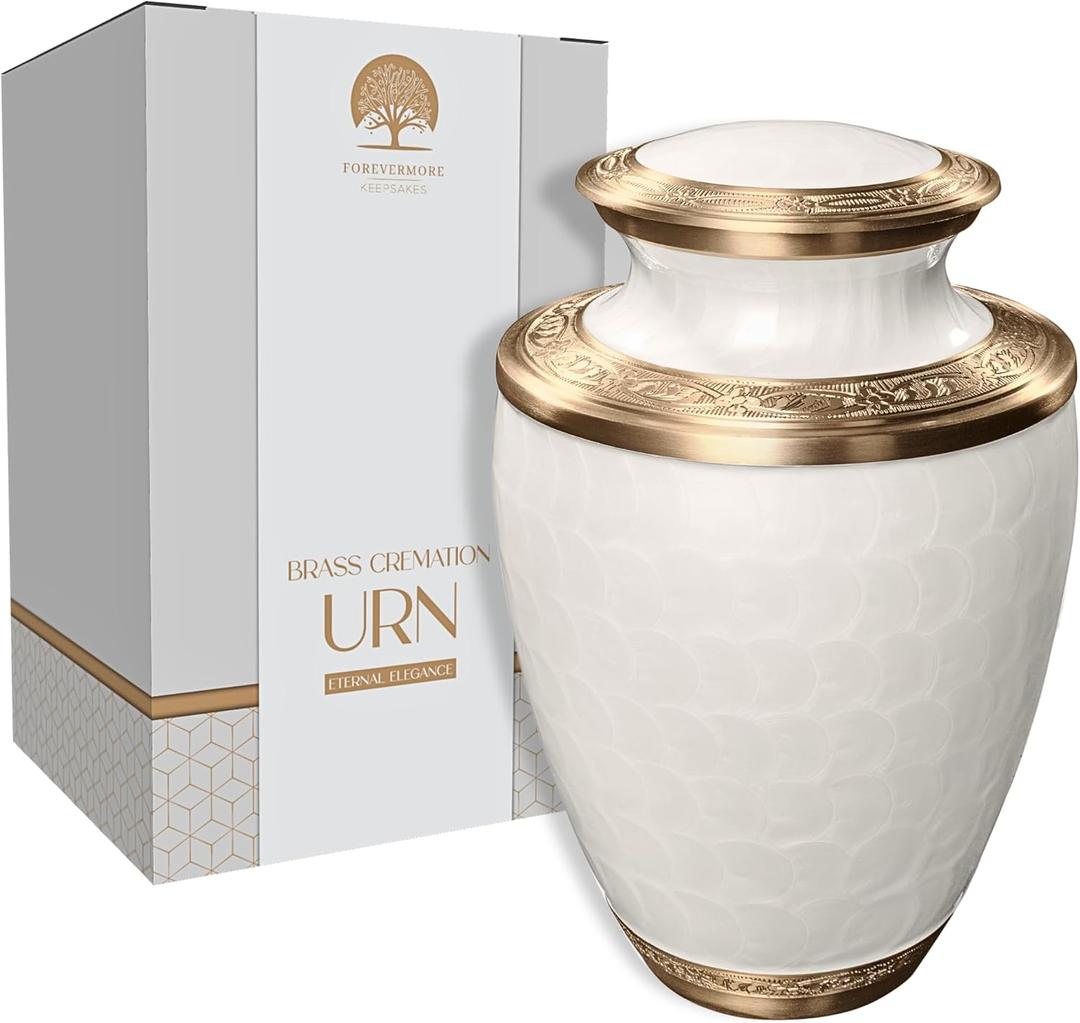 Cremation Urn for Human Ashes  Adult Brass Urn for Men or Women up to 200lbs  Handcrafted Memorial Burial Container  Suitable for Funeral or Display (Eternal Elegance)