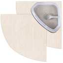 Tinideya 2 Pcs Corner Cat Litter Mat 29 Inch for Corner Machine Washable Litter Mat Ridged Design Fan Shaped Absorbent Cat Litter Rug for Box Less Waste Space(Beige White)