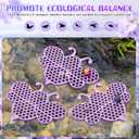 Patelai 4 Pack Floating Bee Island Watering Station 8 Inch EVA Foam Floating Bee Watering Station Butterfly Waterer for Feeding, Bath, Outdoor Garden Decor (Purple)