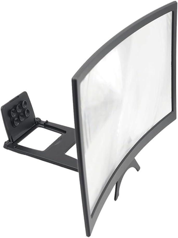 BESPORTBLE Curved Mobile Screen Magnifier with Adjustable Stand 9.84 Inch Phone Screen Enlarger Bracket for Clear Video Viewing Hands-Free Use
