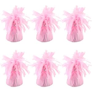 6 Pack Pink Balloon Weights Metallic Holder Anchors Balloon Holder Weights for for Birthday 2025 Graduation Party Christmas Wedding Celebration Decoration (Pink)