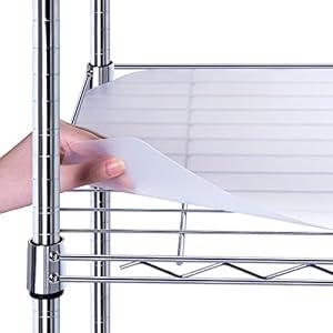 BRIAN & DANY Wire Shelf Liner 14" X 24", Set of 10, Heavy Duty Shelf Liners for Wire Shelving, Waterproof Protector Mats, Charcoal