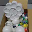 Sumind 24 Set Christmas Ball Ornament for Crafts Fillable DIY Kit with Paint Colors, Brushes & Mixing Tray 2.36 Inch Xmas Tree Decor for Holiday DIY Craft Family Art Projects Party Decoration (White)