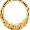 FINE4U ASTM F136 Titanium Seamless Hinged Clicker Ring, 16G 8mm 10mm Nose Ring Hoop for Daith, Septum, Cartilage Earring