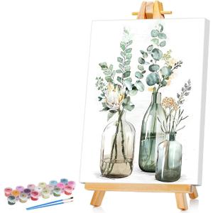 Ginkko Framed Paint by Numbers Kit for Adults, 8x12 inch, Flowers
Beginners & Kids Ages 8-12, Flower DIY Acrylic Canvas Painting with Paints & Brushes, Original Art Decor Gift for Home Wall