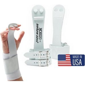 Gibson Athletic Just Right Uneven Bar Gymnastics Grips for Girls - Narrow Fit Leather Hand Grips for Gymnastics Bars - Gymnastics Equipment & Accessories, Made in USA (X Small)