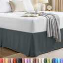 Utopia Bedding Queen Bed Skirt - Soft Quadruple Pleated Ruffle - Easy Fit with 16 Inch Tailored Drop - Hotel Quality, Shrinkage and Fade Resistant (Queen, Grey)